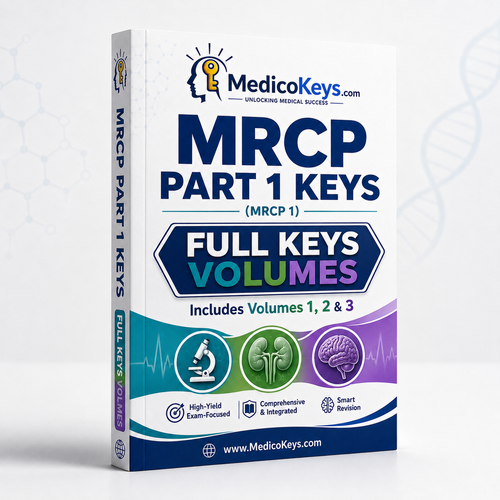 Complete premium updated visual color-coded MRCP Part 1 Keys Collection with Volumes 1 to 3 covering clinical sciences, pharmacology and internal medicine