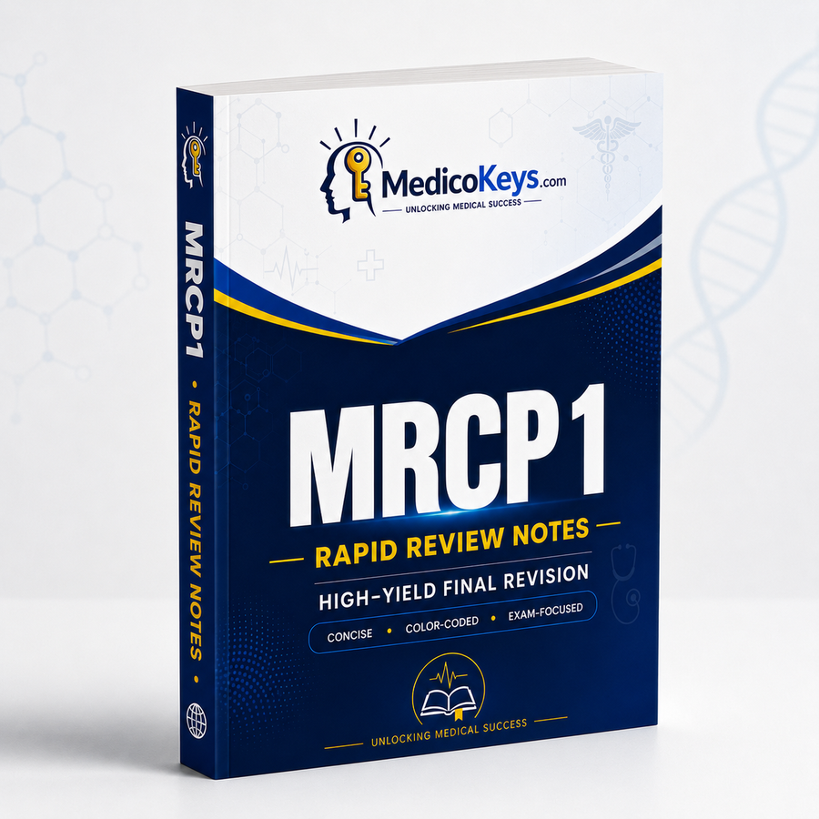 Premium updated visual color-coded MRCP Part 1 Rapid Review Notes for high-yield final revision across internal medicine, clinical sciences and exam traps