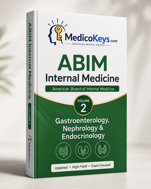 MedicoKeys ABIM Internal Medicine Volume 2 eBook cover – Gastroenterology, Nephrology & Endocrinology