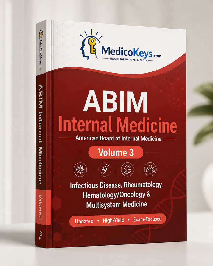 MedicoKeys ABIM Internal Medicine Volume 3 eBook cover – Infectious Disease, Rheumatology, Hematology/Oncology & Multisystem Medicine