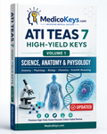 MedicoKeys ATI TEAS 7 High-Yield Keys Volume 1 eBook covering Science, Human Anatomy and Physiology, Biology, Chemistry and Scientific Reasoning
