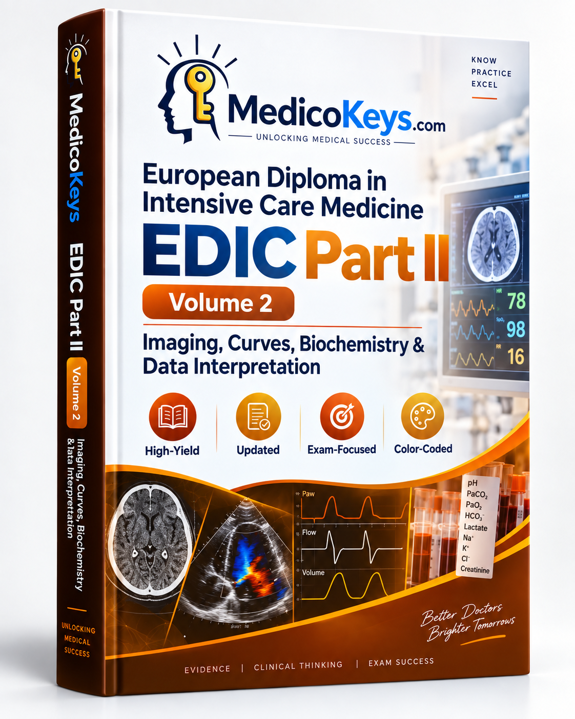 MedicoKeys EDIC Part II Volume 2 imaging, curves, biochemistry and data interpretation premium eBook cover