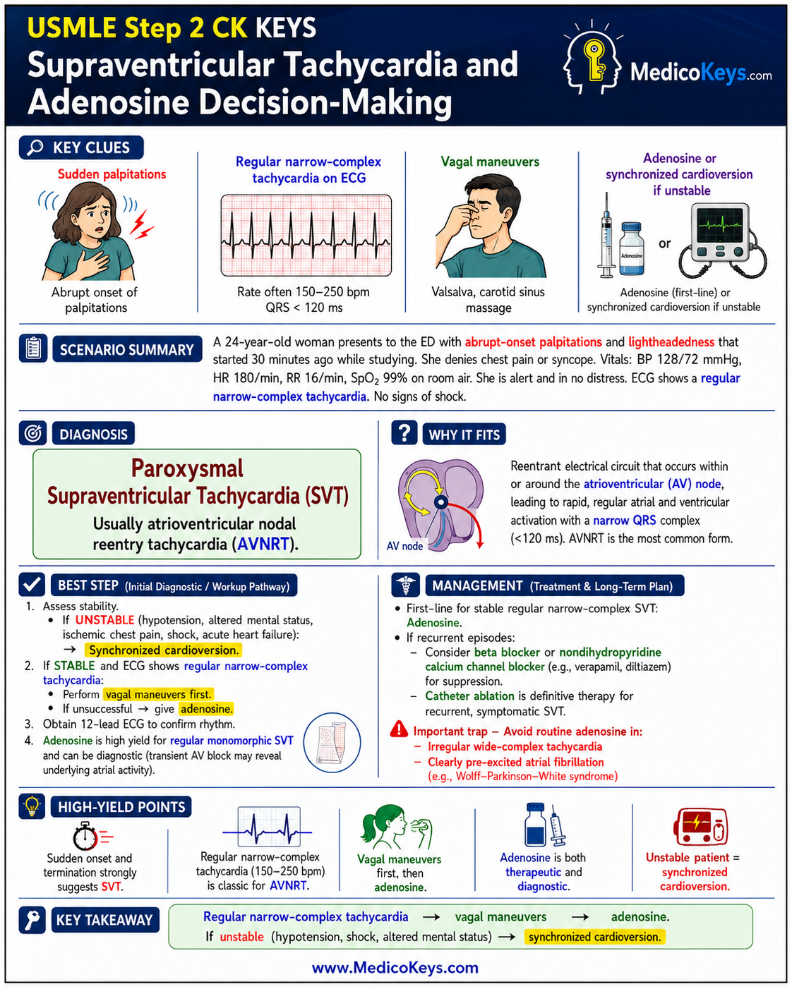 USMLE Step 2 CK free sample 12 showing premium visual color-coded clinical revision from MedicoKeys