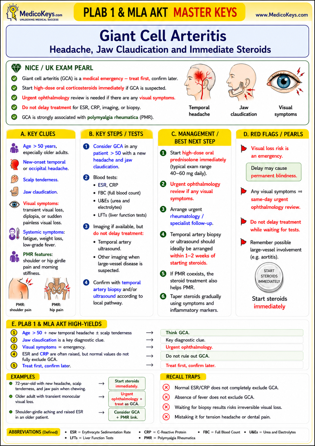 PLAB 1 and MLA AKT premium high-yield color-coded free sample page