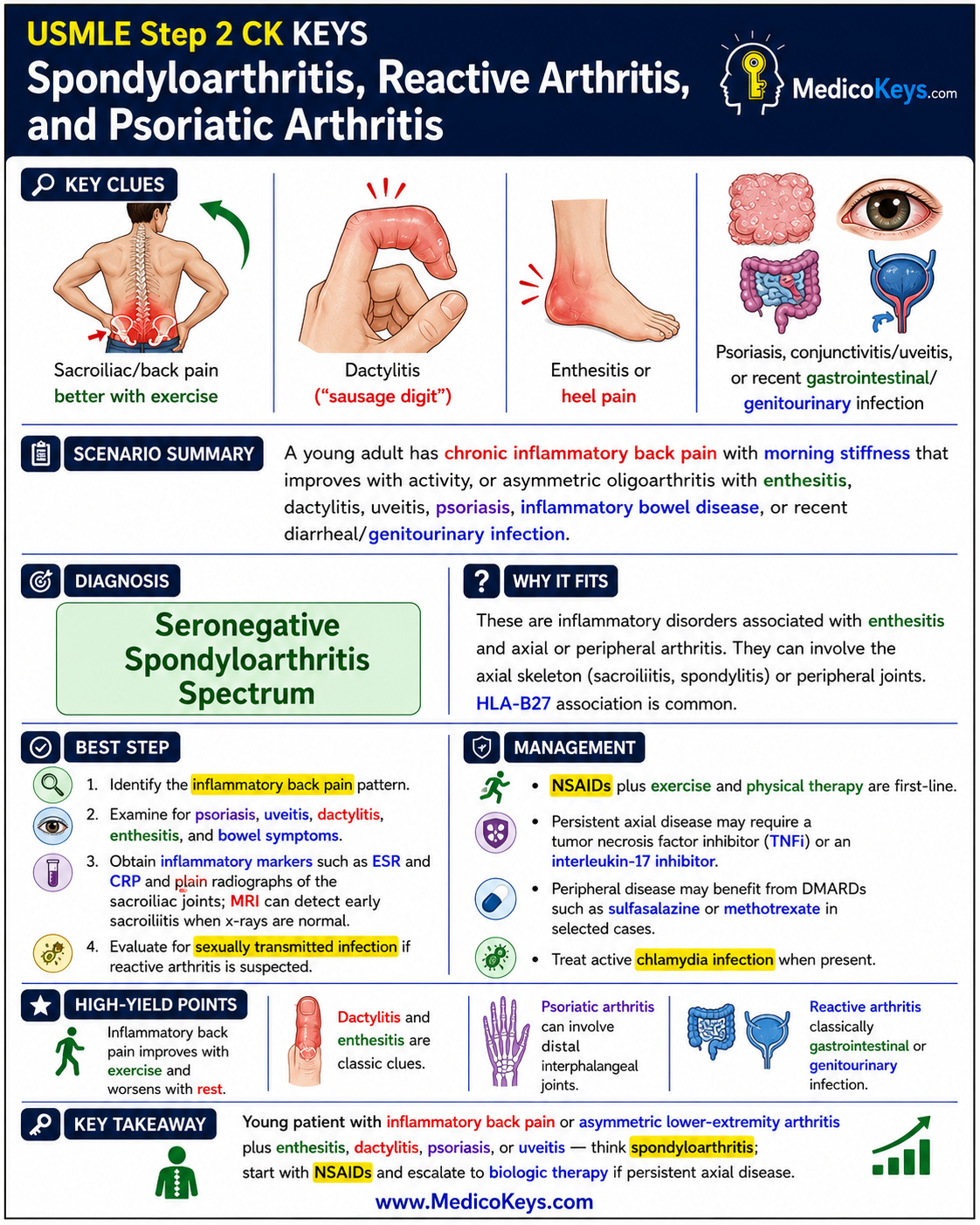USMLE Step 2 CK free sample 17 showing premium visual color-coded clinical revision from MedicoKeys