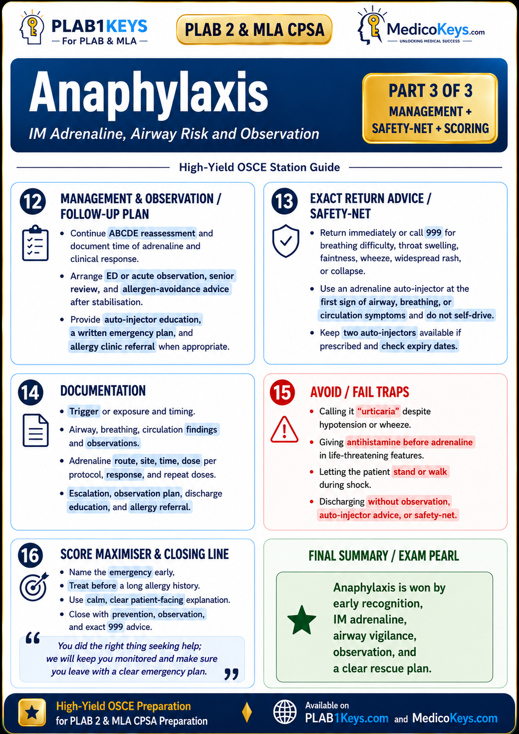 PLAB 2 and MLA CPSA high-yield colour-coded free sample page 3