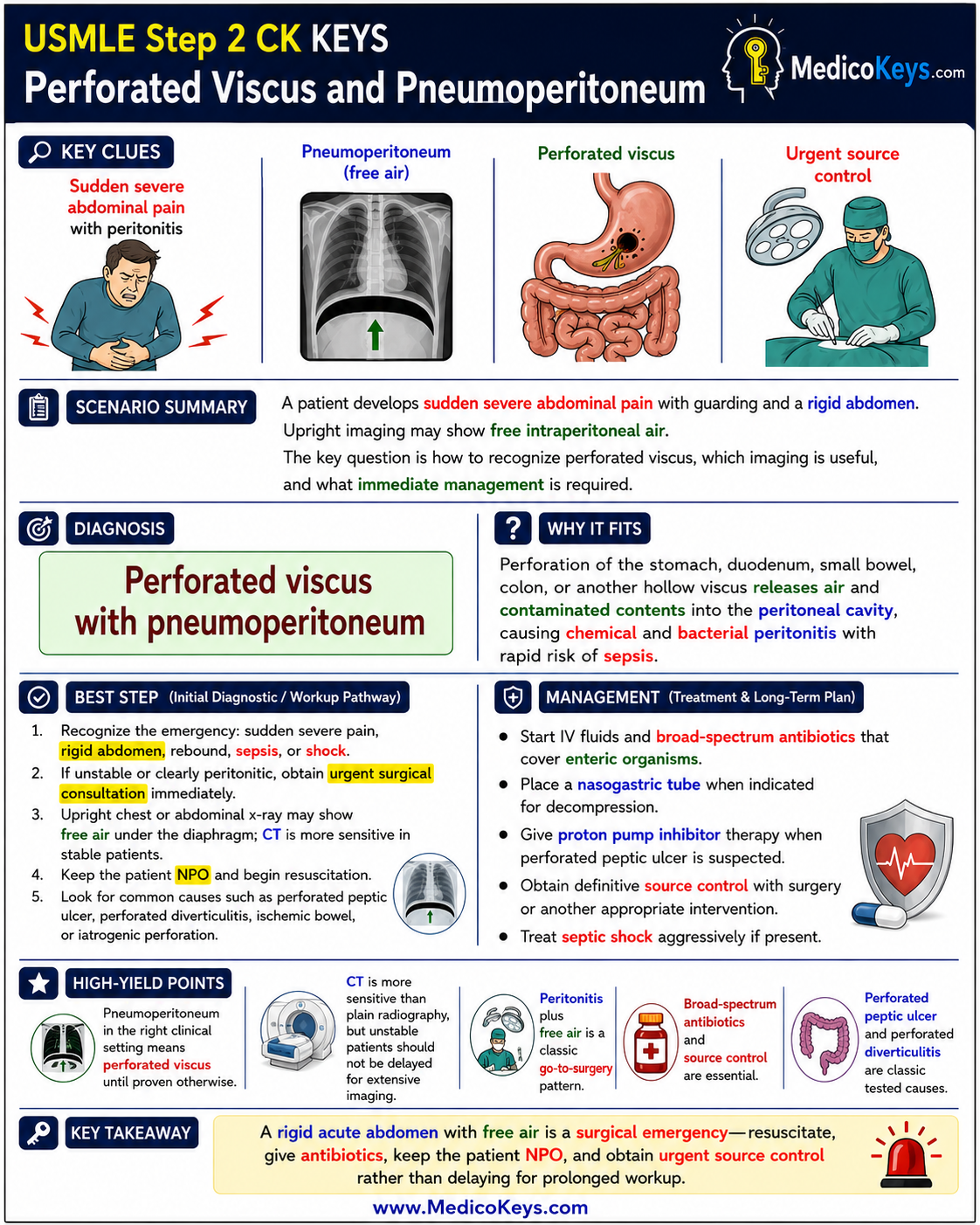 USMLE Step 2 CK free sample 20 showing premium visual color-coded clinical revision from MedicoKeys