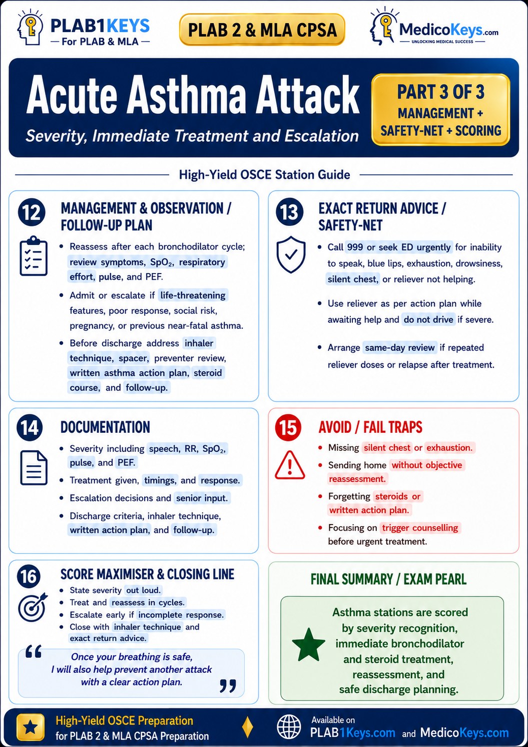 PLAB 2 and MLA CPSA high-yield colour-coded free sample page 12