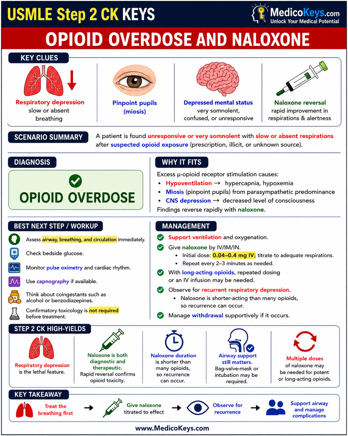 USMLE Step 2 CK free sample 5 showing premium visual color-coded clinical revision from MedicoKeys
