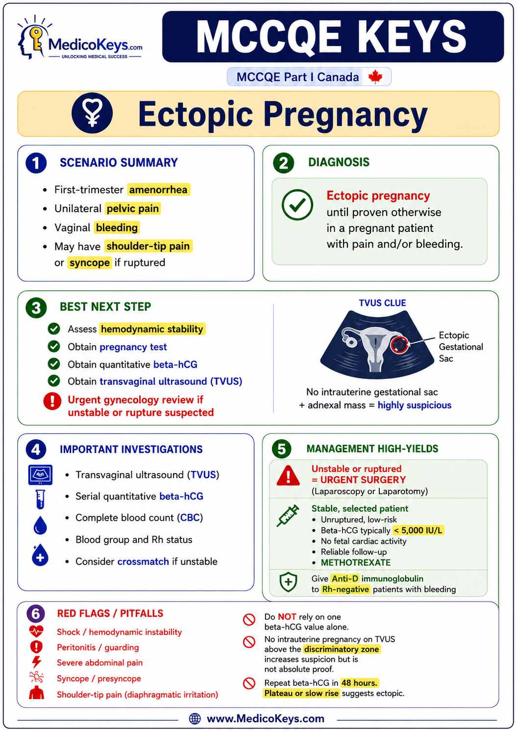 MCCQE Part I free sample 6 showing premium color-coded MedicoKeys revision content
