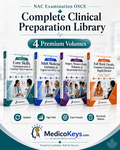 MedicoKeys Complete NAC Examination OSCE Preparation Library with all 4 premium color-coded digital volumes, 280 structured practice and mock stations, 60 mock stations, 5 full circuits, examiner checklists and comprehensive Canadian OSCE preparation