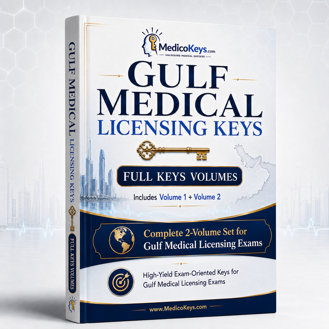 Complete Gulf Medical Licensing Exams Keys Collection Volumes 1 and 2 — updated high-yield visual and color-coded eBooks for Gulf physician licensing exam preparation