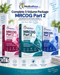 MedicoKeys MRCOG Part 2 Complete 3-Volume Package featuring premium, updated, colour-coded obstetrics, gynaecology and clinical decision-making eBooks, SBAs, EMQs and mock exams.