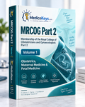 MedicoKeys MRCOG Part 2 Volume 1 premium eBook cover — updated, high-yield, colour-coded Obstetrics, Maternal Medicine and Fetal Medicine exam preparation notes.