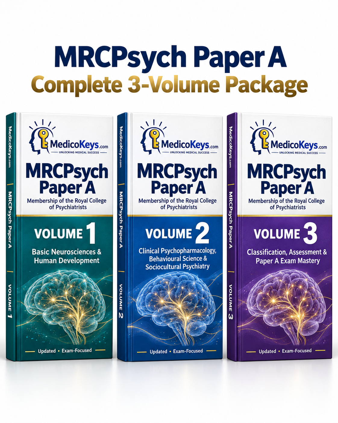 MedicoKeys MRCPsych Paper A complete three-volume premium exam preparation eBook package