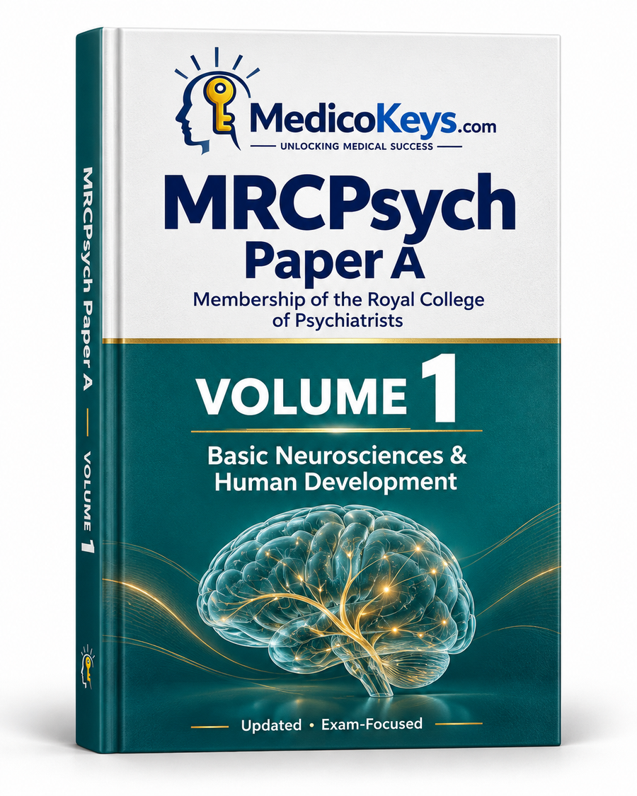 MedicoKeys MRCPsych Paper A Volume 1 Basic Neurosciences and Human Development premium eBook cover