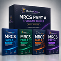 MedicoKeys MRCS Part A Complete 4-Volume Package cover – premium comprehensive exam preparation library covering surgical sciences, anatomy, core surgery, trauma and integrated SBA mastery.