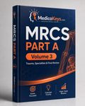MedicoKeys MRCS Part A Volume 3 eBook cover – Trauma, Specialties and Final Review premium exam preparation with high-yield trauma, surgical emergencies and specialty content.