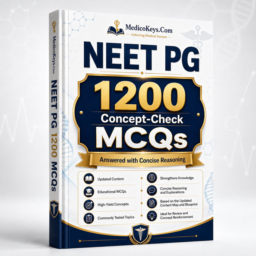 NEET PG 1200 Concept-Check MCQs premium updated high-yield color-coded eBook with correct answers and concise reasoning across MBBS subjects