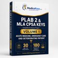 Premium updated PLAB 2 and MLA CPSA Volume 1 OSCE eBook covering acute medicine, emergency care, deteriorating patients and safe UK clinical escalation