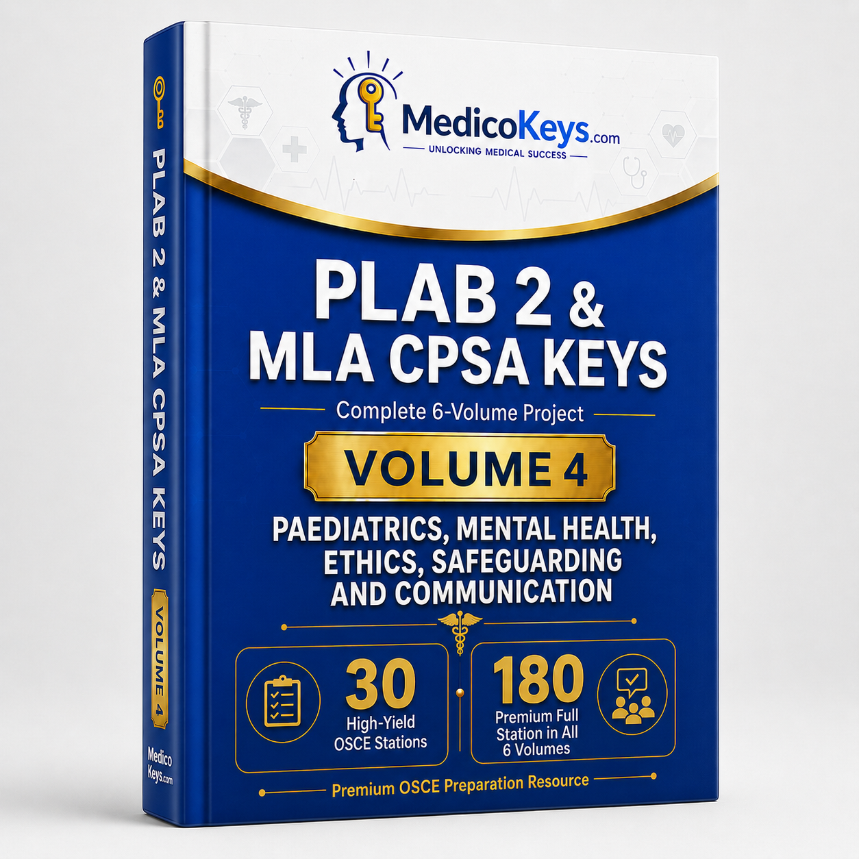 Premium updated PLAB 2 and MLA CPSA Volume 4 colour-coded OSCE eBook covering paediatrics, mental health, ethics, safeguarding and clinical communication
