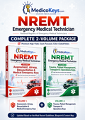 Complete premium updated NREMT EMT two-volume high-yield library with colour-coded eBooks covering assessment, airway, medical emergencies, trauma, transport and EMS operations
