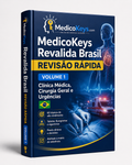 Capa do eBook Revalida Brasil Revisão Rápida Volume 1 com Clínica Médica, Cirurgia Geral, Urgências e conteúdo premium, atualizado, colorido e focado na prova