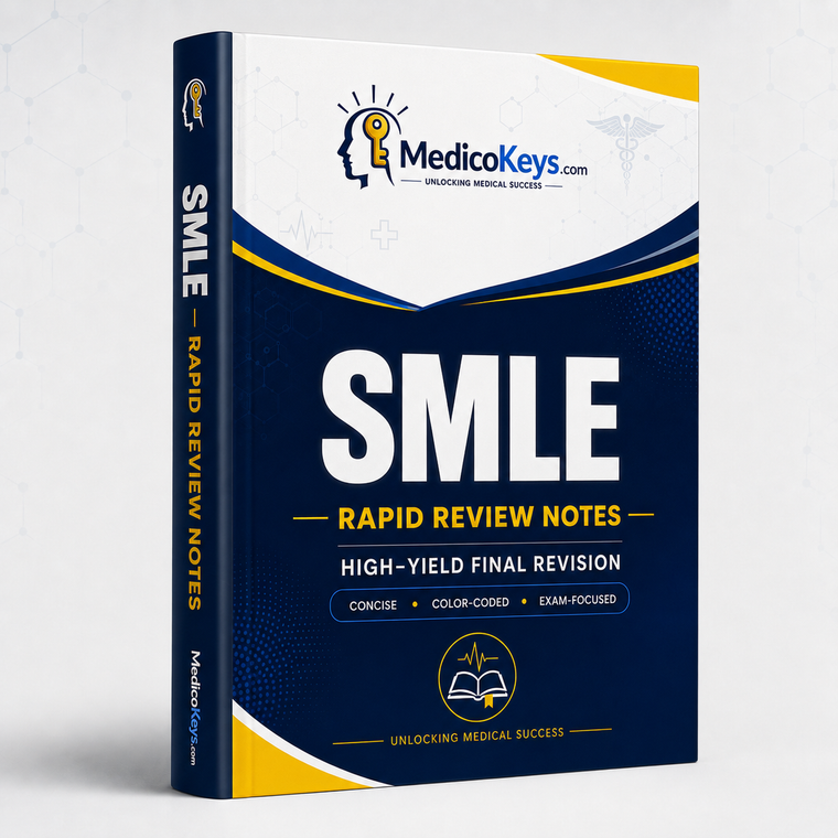 SMLE Rapid Review Notes — concise, updated, high-yield and color-coded final revision eBook for the Saudi Medical Licensure Examination.