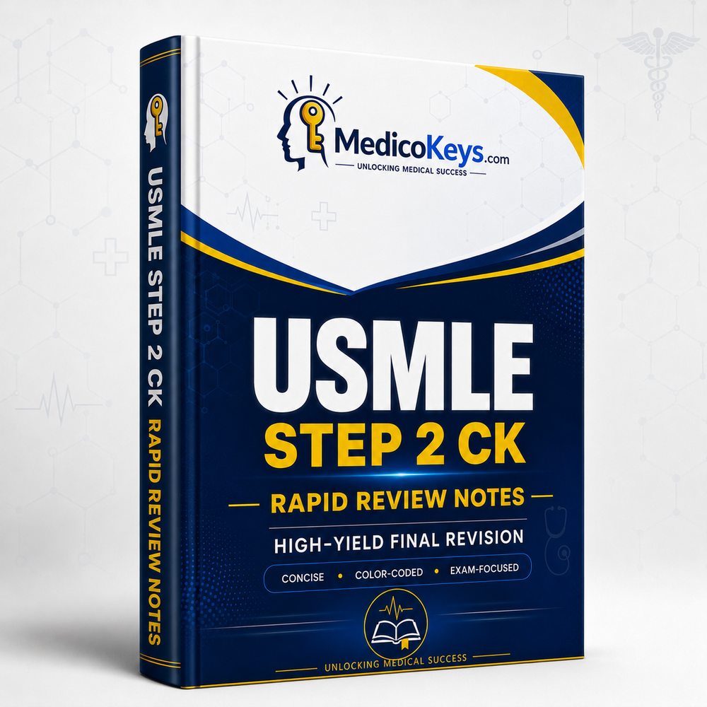 USMLE Step 2 CK Rapid Review Notes cover featuring premium updated color-coded clinical decision-making and final revision notes