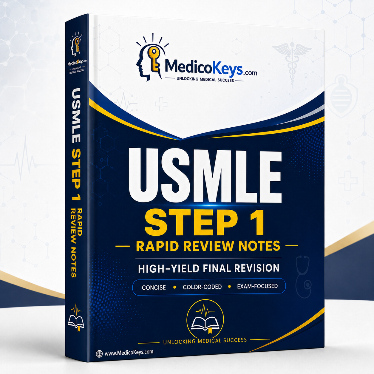 USMLE Step 1 Rapid Review Notes premium updated visual and color-coded final revision eBook covering high-yield mechanisms, associations, integrated concepts and exam traps