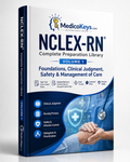 MedicoKeys NCLEX-RN Volume 1 premium digital study guide covering foundations, clinical judgment, patient safety, prioritization, delegation and management of care