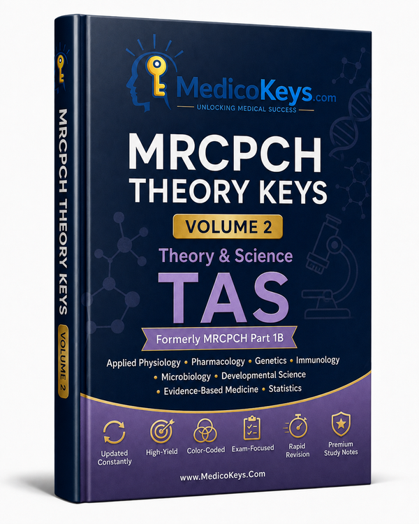 MedicoKeys MRCPCH TAS premium revision eBook for Theory and Science high-yield exam preparation