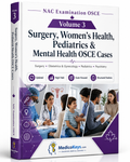 MedicoKeys NAC Examination OSCE Volume 3 premium digital study guide covering surgery, women's health, obstetrics and gynecology, pediatrics, psychiatry, mental health, sensitive care and 90 structured clinical stations