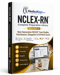 MedicoKeys NCLEX-RN Volume 6 premium clinical judgment study guide with Next Generation NCLEX case studies, prioritization, delegation and full mock exams